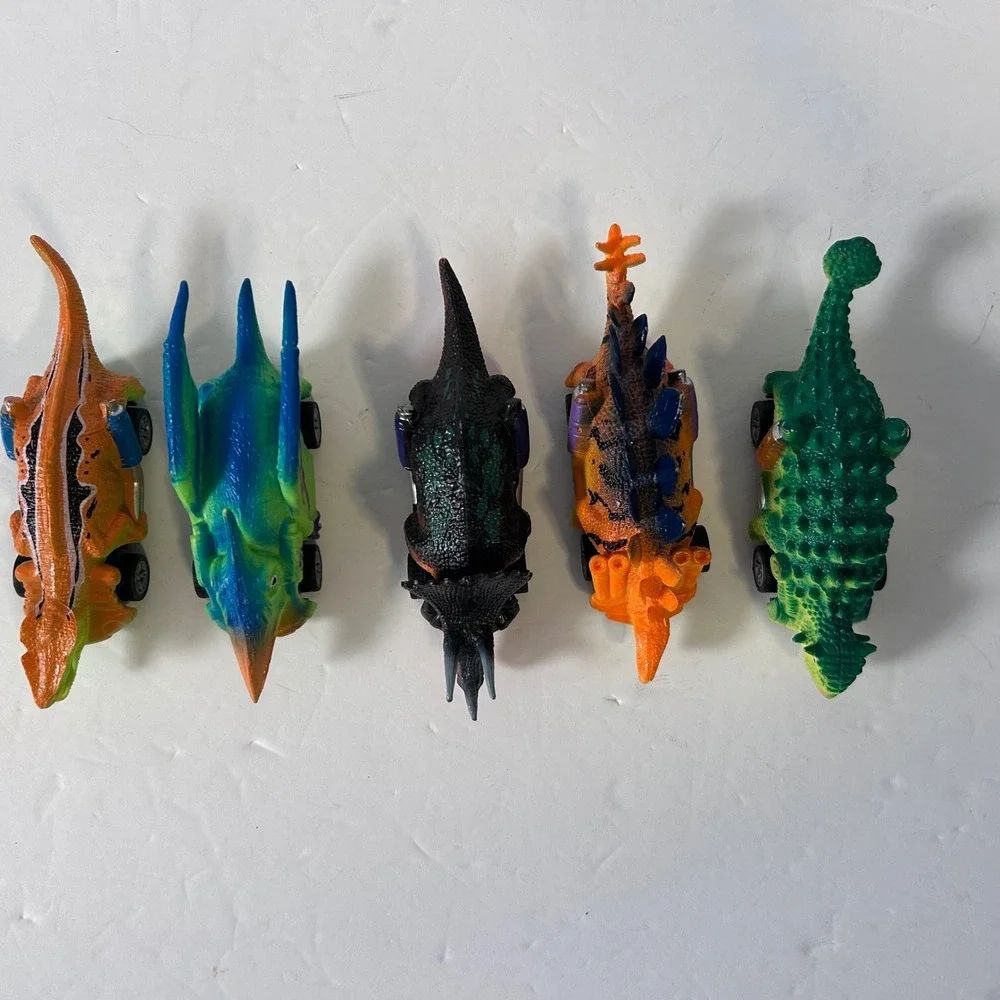Dinosaur Pull Back Toy Cars Set of 5 Prehistoric Monster Truck Racing Vehicles